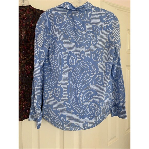 J. Crew Floral Ruffled Collar Career Long Sleeve Silk  Blouse  & Boy Fit…‎ - Picture 7 of 8